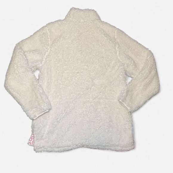 USA Palm Women’s Reversible Sherpa Fleece Pullover XS White Pink 1/4 Zip NWT - Picture 3 of 7